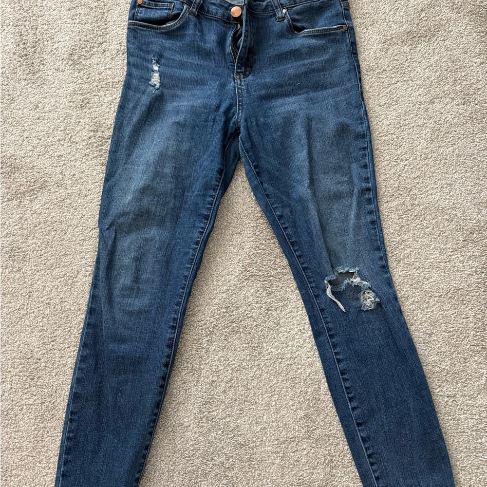 Classic Blue Distressed Skinny Jeans